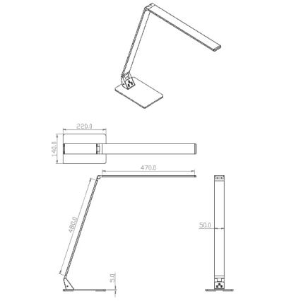 Fabas Luce 3265-30-101 - LED регулируема настолна лампа WASP LED/12W/230V 3000/4000/5000K черна
