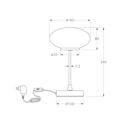 Fabas Luce 3339-30-178 - LED Сензорна димируема настолна лампа JAP LED/5W/230V матов хром