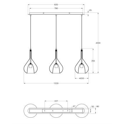 Fabas Luce 3481-48-297 - Пендел LILA 3xE27/40W/230V прозрачен/златист/сив