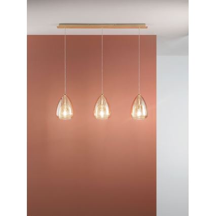 Fabas Luce 3673-48-125 - Пендел BRITTON 3xE27/40W/230V златист