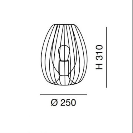 Fabas Luce 3677-34-101 - Настолна лампа CAMP 1xE27/40W/230V черна