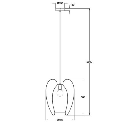Fabas Luce 3677-45-101 - Висящ полилей CAMP 1xE27/40W/230V черен