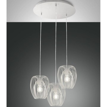 Fabas Luce 3677-47-102 - Висящ полилей CAMP 3xE27/40W/230V бял