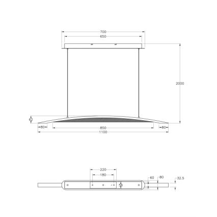 Fabas Luce 3697-40-102 - LED Димируем пендел CORDOBA LED/36W/230V бял/дърво