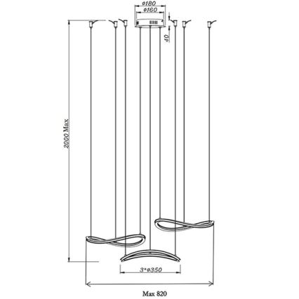 Fabas Luce 3711-47-102 - LED Пендел TIRRENO LED/50W/230V