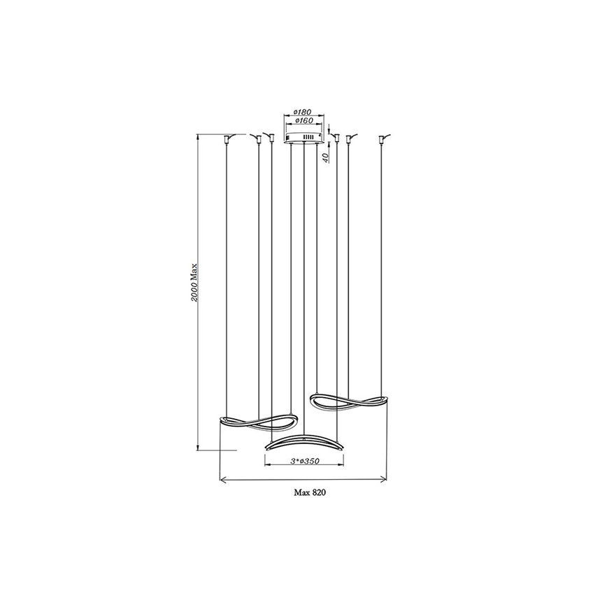 Fabas Luce 3711-47-102 - LED Пендел TIRRENO LED/50W/230V
