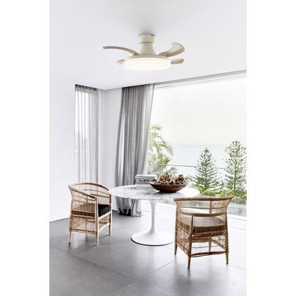 FANAWAY 210664 - LED Димируем таванен вентилатор ORBIT LED/25W/230V бежов/бял + дистанционно управление