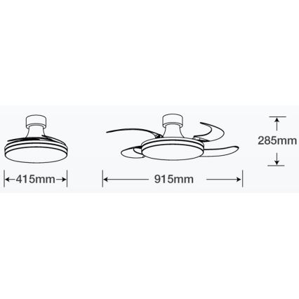 FANAWAY 210664 - LED Димируем таванен вентилатор ORBIT LED/25W/230V бежов/бял + дистанционно управление