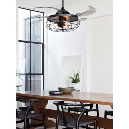 FANAWAY 212920 - LED Вентилатор за таван INDUSTRI 3xE27/4W/230V черен + дистанционно управление