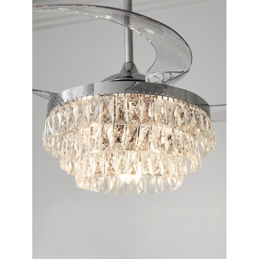FANAWAY 212923 - LED Вентилатор за таван VEIL 6xE14/4,5W/230V лъскав хром + дистанционно управление