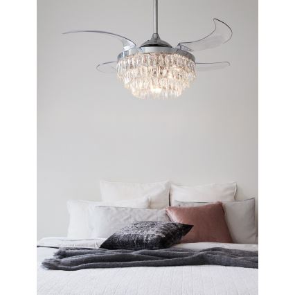 FANAWAY 212923 - LED Вентилатор за таван VEIL 6xE14/4,5W/230V лъскав хром + дистанционно управление