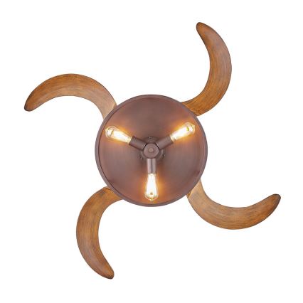 FANAWAY 212925 - LED Вентилатор за таван CLASSIC 3xE27/4W/230V кафяв + дистанционно управление