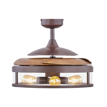 FANAWAY 212925 - LED Вентилатор за таван CLASSIC 3xE27/4W/230V кафяв + дистанционно управление