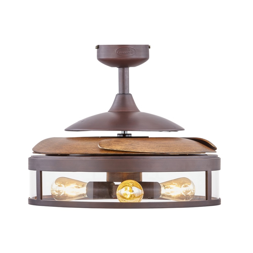 FANAWAY 212925 - LED Вентилатор за таван CLASSIC 3xE27/4W/230V кафяв + дистанционно управление