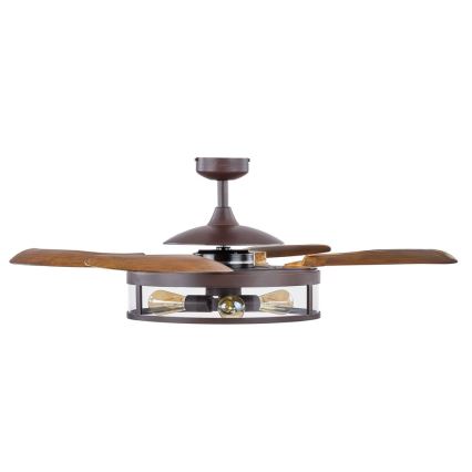 FANAWAY 212925 - LED Вентилатор за таван CLASSIC 3xE27/4W/230V кафяв + дистанционно управление