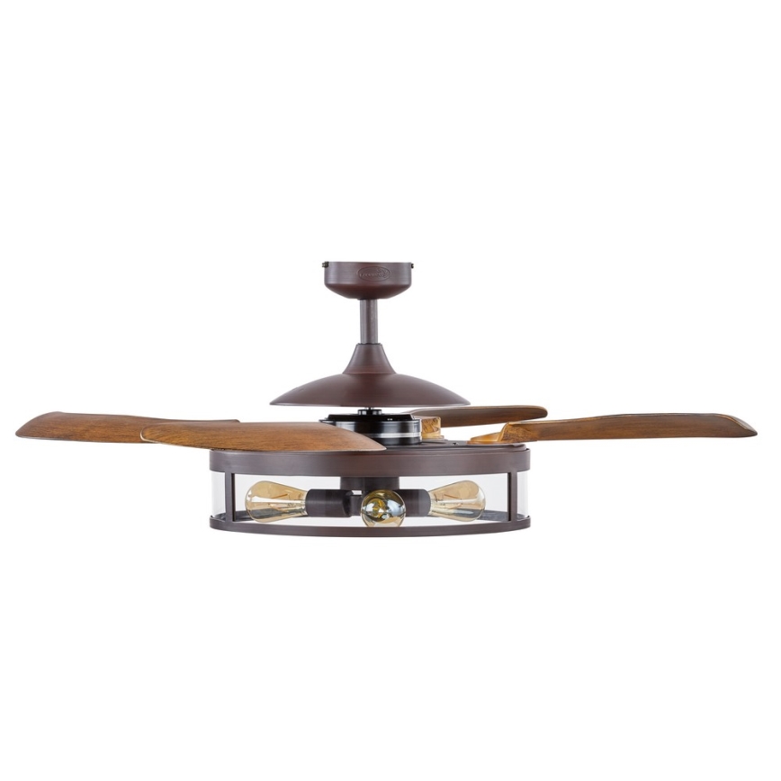 FANAWAY 212925 - LED Вентилатор за таван CLASSIC 3xE27/4W/230V кафяв + дистанционно управление