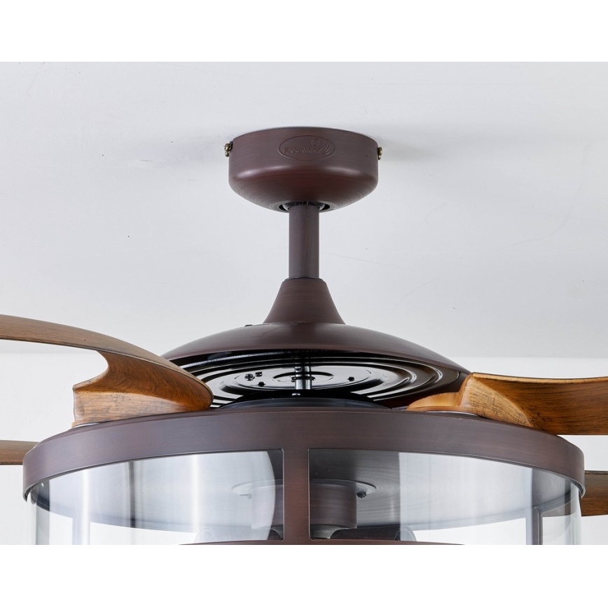 FANAWAY 212925 - LED Вентилатор за таван CLASSIC 3xE27/4W/230V кафяв + дистанционно управление