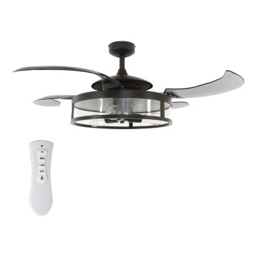 FANAWAY 212927 - LED таванен вентилатор CLASSIC 3xE27/4W/230V черен Ø 112 см + дистанционно управление