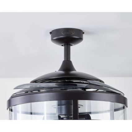 FANAWAY 212927 - LED Вентилатор за таван CLASSIC 3xE27/4W/230V черен + дистанционно управление