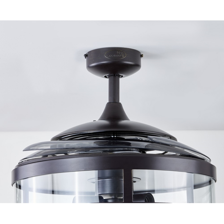 FANAWAY 212927 - LED Вентилатор за таван CLASSIC 3xE27/4W/230V черен + дистанционно управление