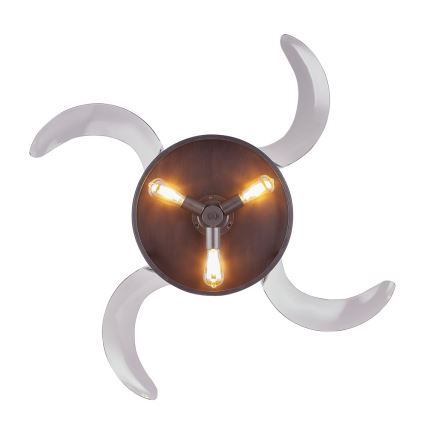 FANAWAY 212927 - LED Вентилатор за таван CLASSIC 3xE27/4W/230V черен + дистанционно управление