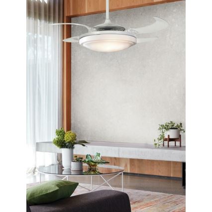 FANAWAY 212980 - Вентилатор за таван EVORA 2xE27/15W/230V бял + дистанционно управление