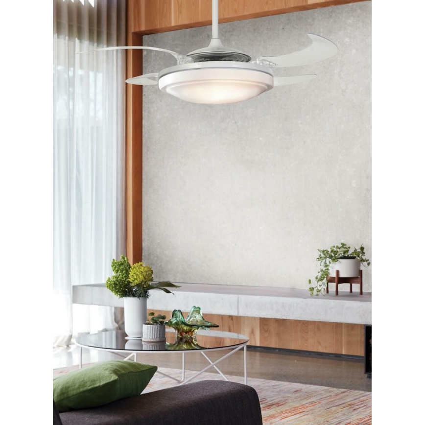 FANAWAY 212980 - Вентилатор за таван EVORA 2xE27/15W/230V бял + дистанционно управление