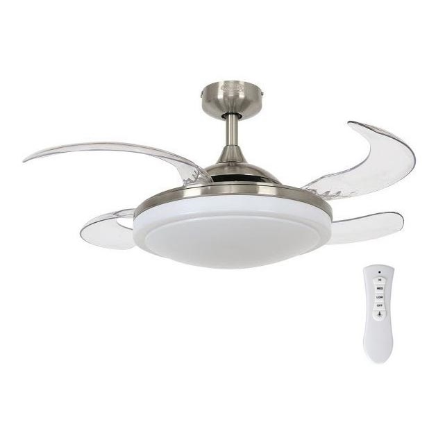 FANAWAY 212982 - Вентилатор за таван EVORA 2xE27/20W/230V лъскав хром + дистанционно управление