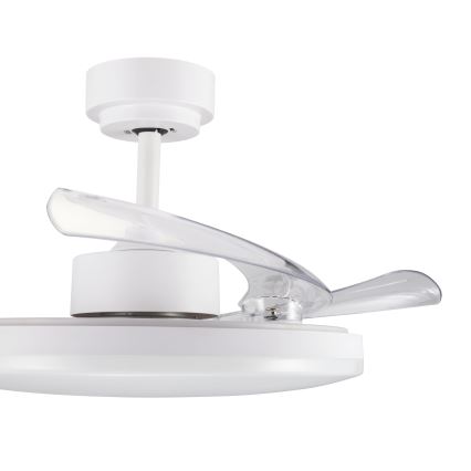 FANAWAY 21612949 - LED Димируем таванен вентилатор STROLL LED/30W/230V 2700/3500/5000K Ø 106 см бял/прозрачен + дистанционно управление