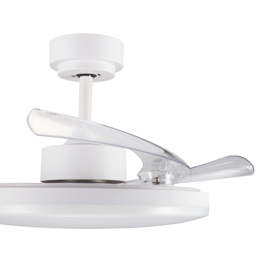 FANAWAY 21612949 - LED Димируем таванен вентилатор STROLL LED/30W/230V 2700/3500/5000K Ø 106 см бял/прозрачен + дистанционно управление