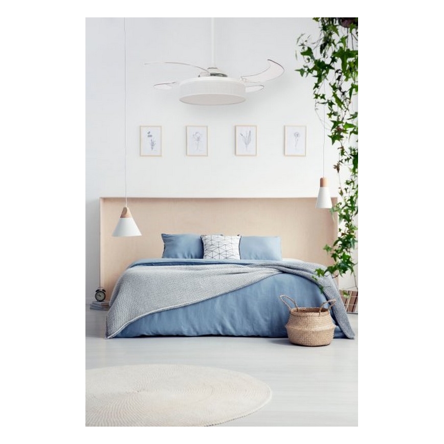 FANAWAY 511030 - LED Вентилатор за таван FRASER 3xE27/20W/230V бял + дистанционно управление