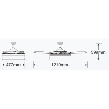FANAWAY 511030 - LED Вентилатор за таван FRASER 3xE27/20W/230V бял + дистанционно управление