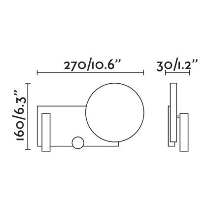 FARO 20065 - LED Димируема малка лампа за стена KLEE LED/10W/230V + LED/3W дeсен