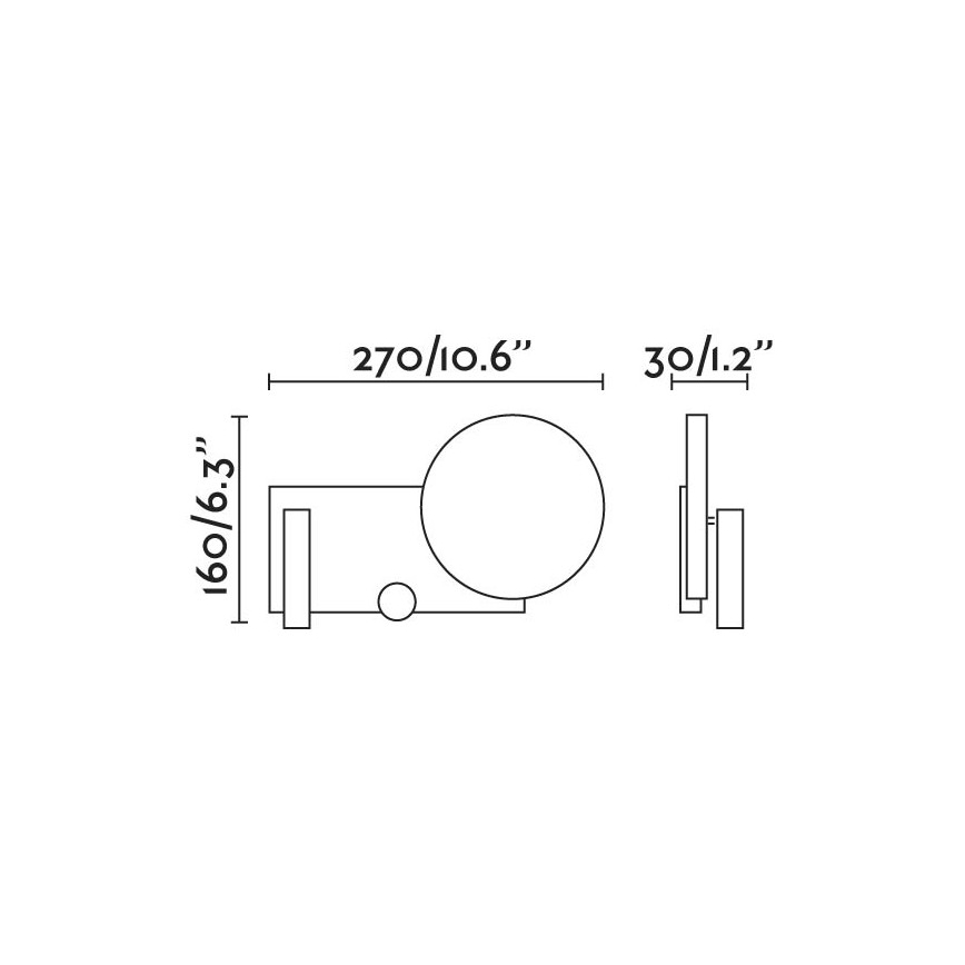 FARO 20065 - LED Димируема малка лампа за стена KLEE LED/10W/230V + LED/3W дeсен
