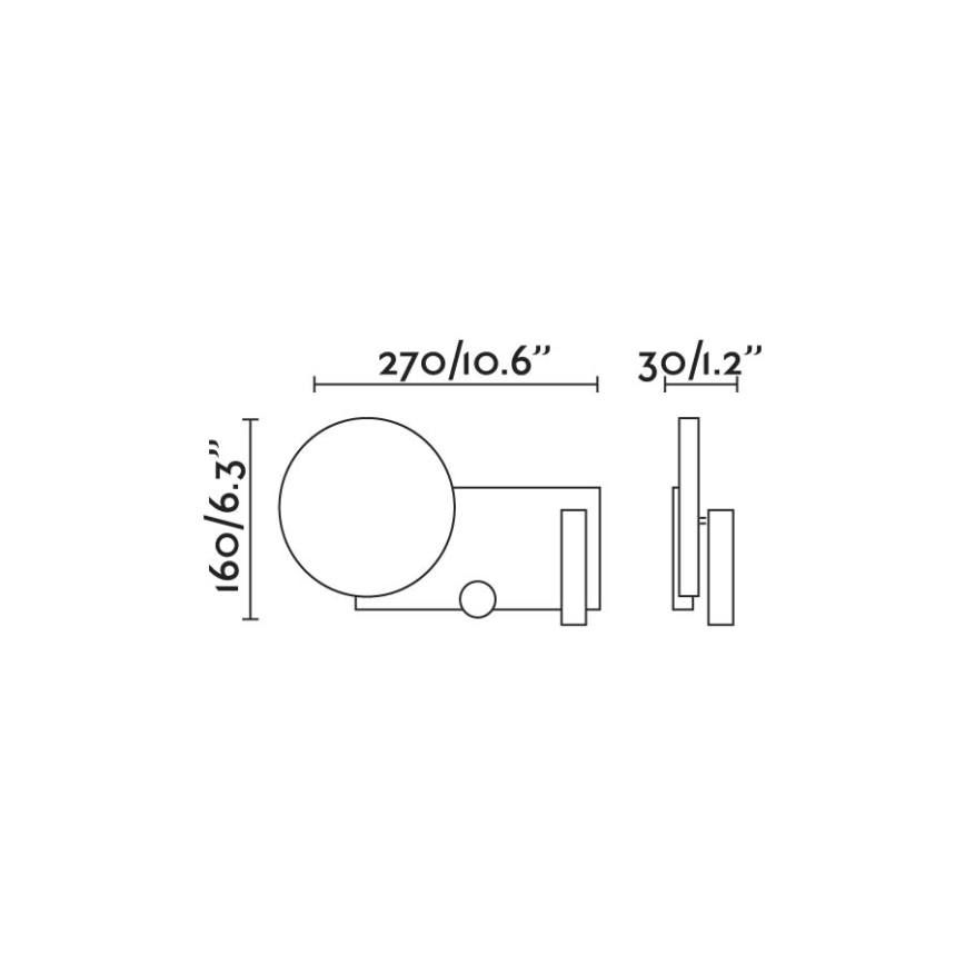FARO 20066 - LED Димируема малка лампа за стена KLEE LED/10W/230V + LED/3W ляв