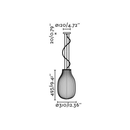 FARO 28300 - Пендел ISABELLE 1xE27/15W/230V Ø 31 см бял