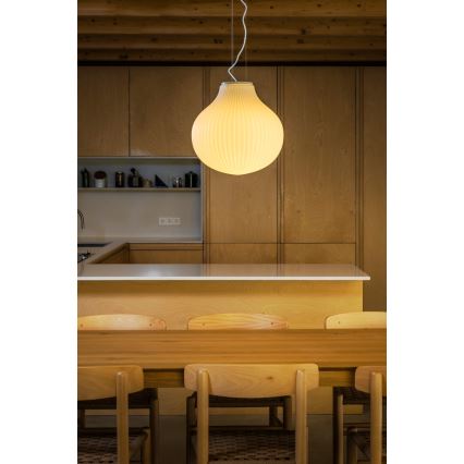 FARO 28301 - Пендел ISABELLE 1xE27/15W/230V Ø 40 см бял
