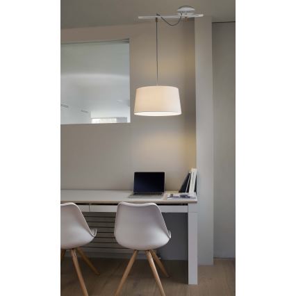 FARO 28394 - Висящ на въже полилей FUSTA 1xE27/20W/230V бяла
