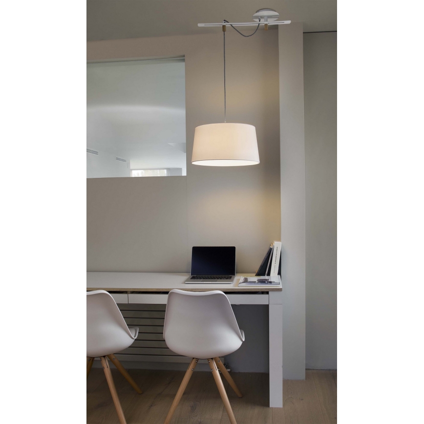 FARO 28394 - Висящ на въже полилей FUSTA 1xE27/20W/230V бяла