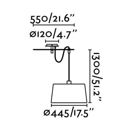 FARO 28394 - Висящ на въже полилей FUSTA 1xE27/20W/230V бяла