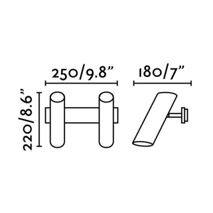 FARO 29876 - Стенен спот LINK 2xGU10/11W/230V черен