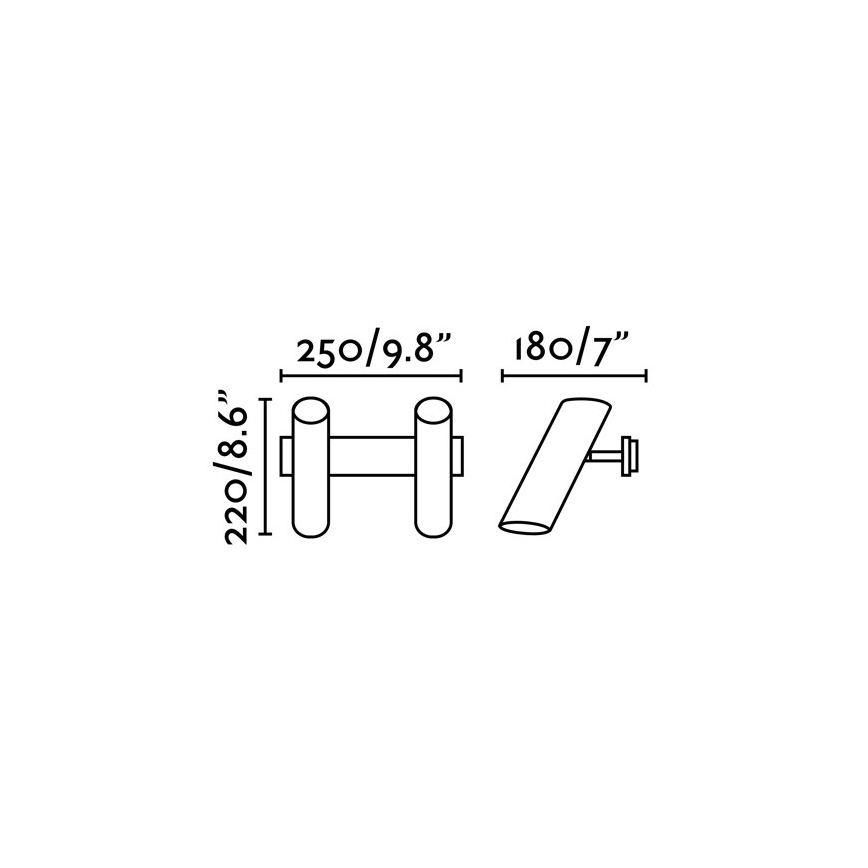 FARO 29876 - Стенен спот LINK 2xGU10/11W/230V черен
