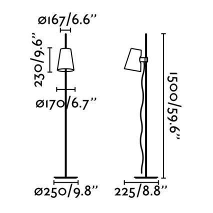 FARO 29998 - Лампион LUPE 1xE27/20W/230V лъскав хром