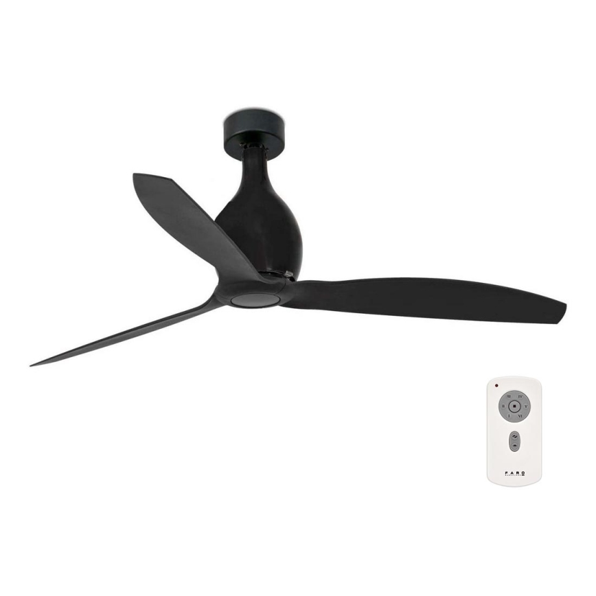 FARO 32030 - Вентилатор за таван MINI ETERFAN черен Ø 128 см + дистанционно управление