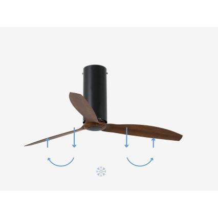 FARO 32037WP - Таванен вентилатор TUBE FAN черен/кафяв д. 128 см SMART + дистанционно управление