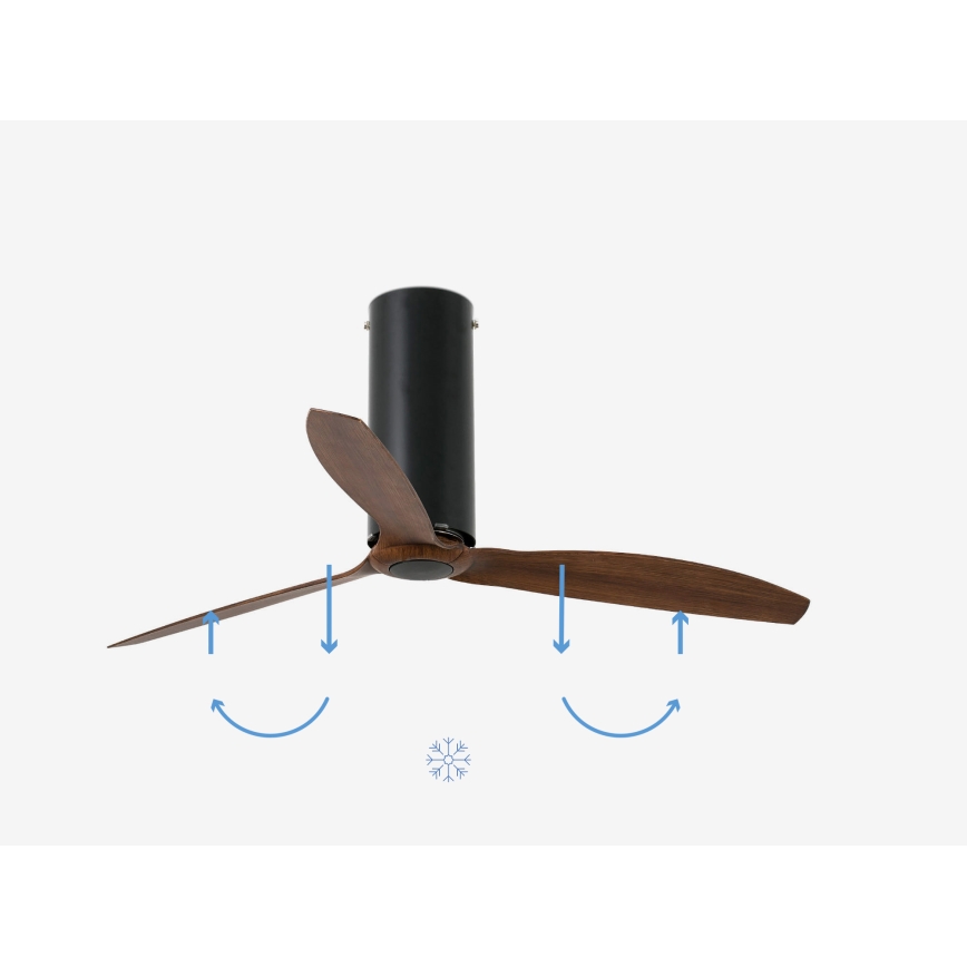 FARO 32037WP - Таванен вентилатор TUBE FAN черен/кафяв д. 128 см SMART + дистанционно управление