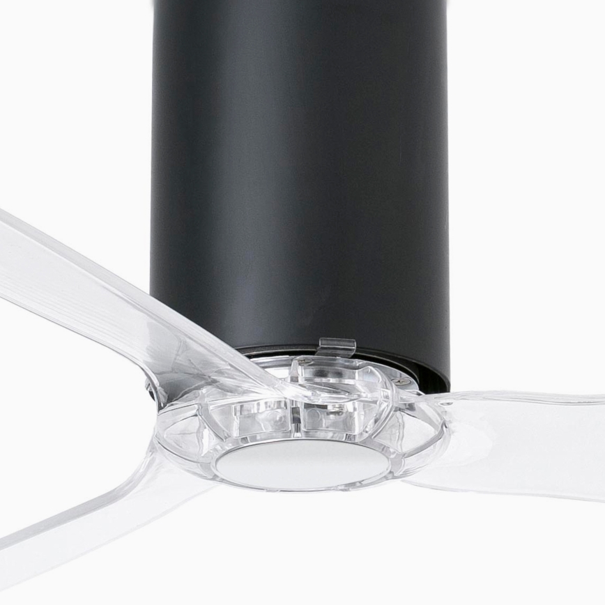 FARO 32041WP - Вентилатор за таван MINI TUBE FAN M черен/прозрачен Ø 128 см SMART + дистанционно управление