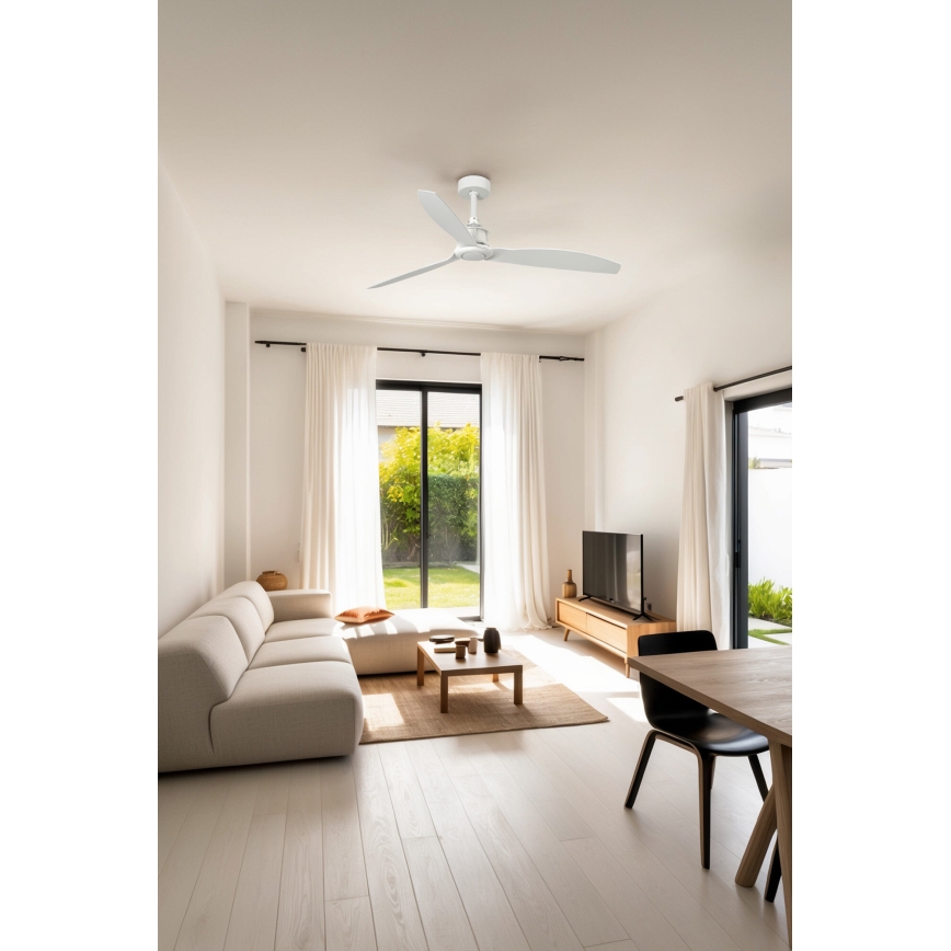 FARO 32101WP - Вентилатор за таван JUST FAN M бял Ø 128 см SMART + дистанционно управление