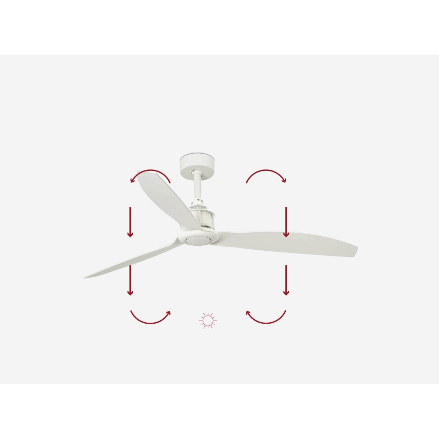 FARO 32101WP - Вентилатор за таван JUST FAN M бял Ø 128 см SMART + дистанционно управление
