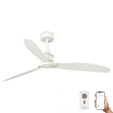 FARO 32101WP - Вентилатор за таван JUST FAN M бял Ø 128 см SMART + дистанционно управление